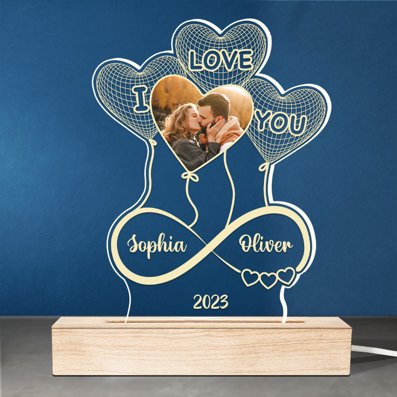Custom Photo I Love You Couple Gifts - Personalized 3D LED Light
