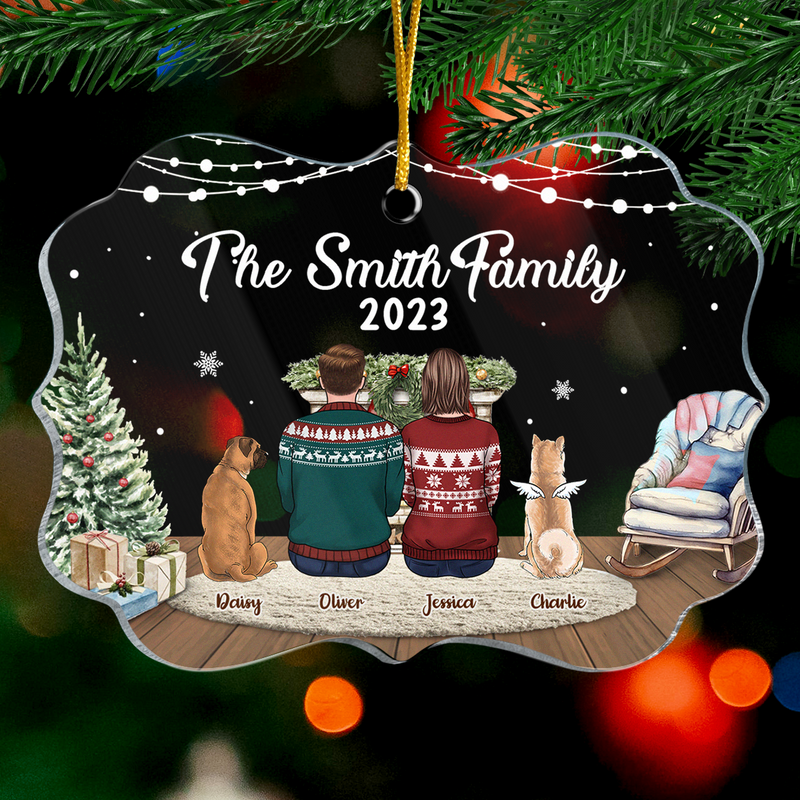 Our Christmas Is Finally Here - Memorial Personalized Custom Ornament - Acrylic Benelux Shaped - Christmas Gift, Sympathy Gift For Pet Owners, Pet Lovers
