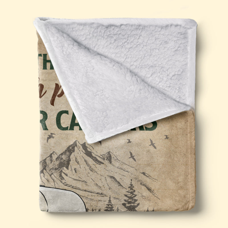 Let's Watch People Park Their Campers - Camping Personalized Custom Blanket - Gift For Camping Lovers, Pet Owners, Pet Lovers