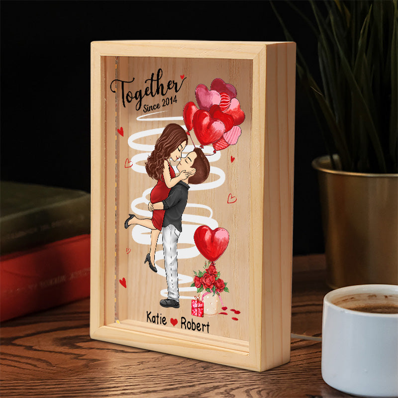 Custom Name Anniversary Gifts for Couples - Personalized Frame Light Box