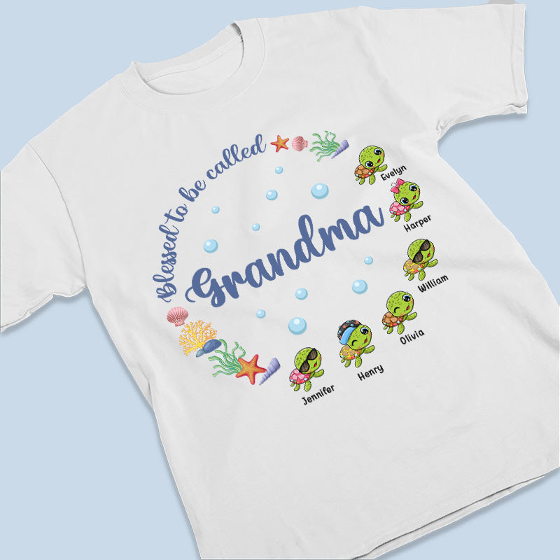 Blessed To Be Called Grandma - Family Personalized Custom Unisex T-shirt, Hoodie, Sweatshirt - Summer Vacation, Birthday Gift For Mom, Grandma