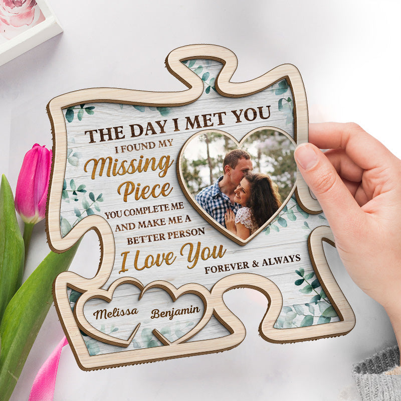Custom Photo Romantic Couple Gifts - Personalized Wooden Plaque