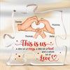 This Is Us - Family Personalized Custom Puzzle Shaped Acrylic Plaque - Gift For Family Members