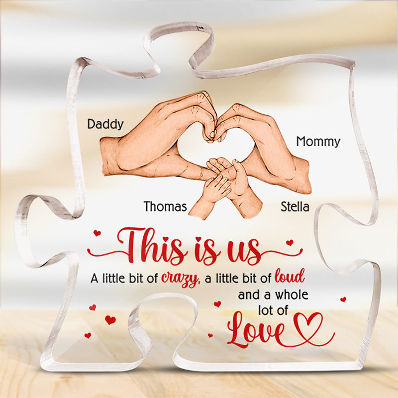 Custom Name Family Love Gifts for Parents - Personalized Shaped Acrylic Plaque