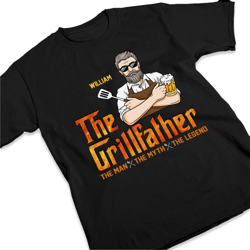 The Grillfather, The Legend - Family Personalized Custom Unisex T-shirt, Hoodie, Sweatshirt - Father's Day, Birthday Gift For Dad