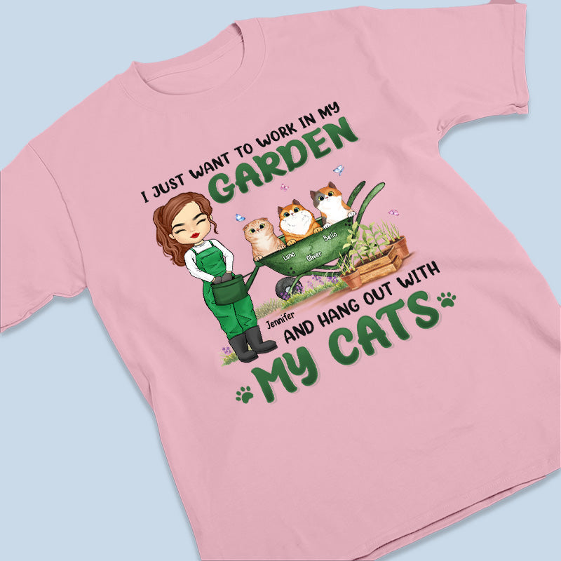 Work In Garden Hang Out With Fur Babies - Dog & Cat Personalized Custom Unisex T-shirt, Hoodie, Sweatshirt - Gift For Pet Owners, Pet Lovers, Gardening Lovers