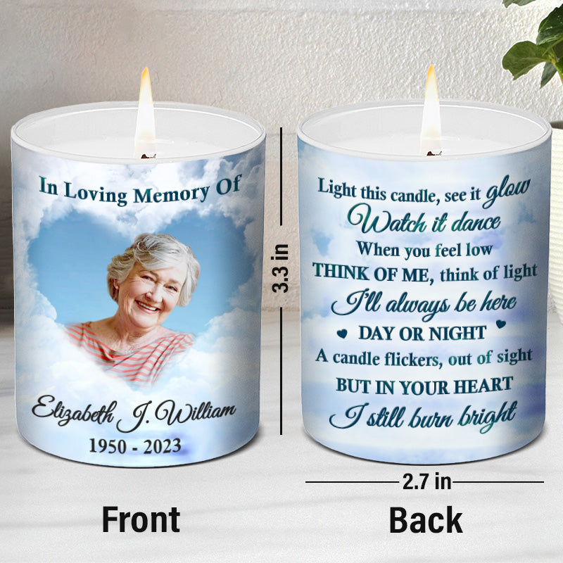 Custom Photo You Will Always Be In My Heart - Memorial Personalized Custom Smokeless Scented Candle - Memorial Gift, Sympathy Gift For Family Members