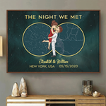 Custom First Date Map Anniversary Gifts for Couples - Personalized Poster