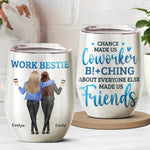 Custom Name Work Bestie Gifts for Coworkers - Personalized Wine Tumbler