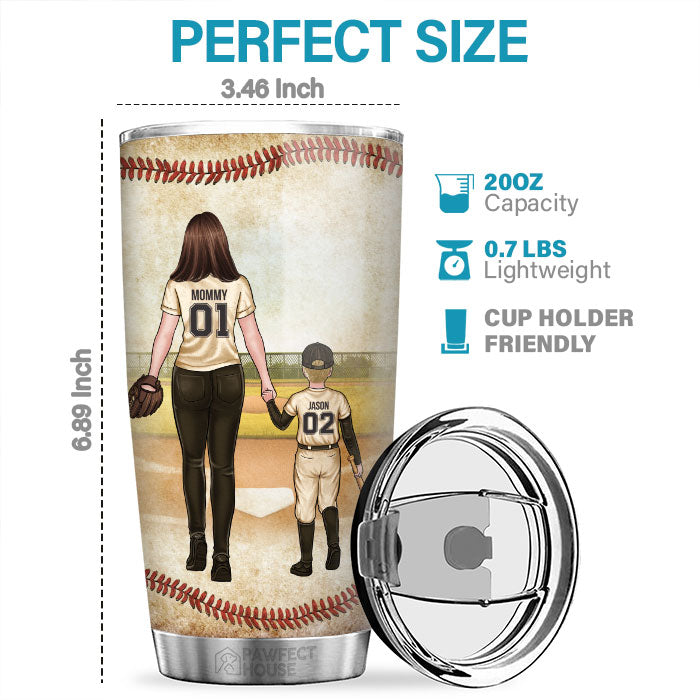 Custom Name Baseball Mom Gifts for Women - Personalized Tumbler