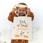 Custom Name Halloween Trick or Treat Gifts for Kids - Personalized Tote Bag