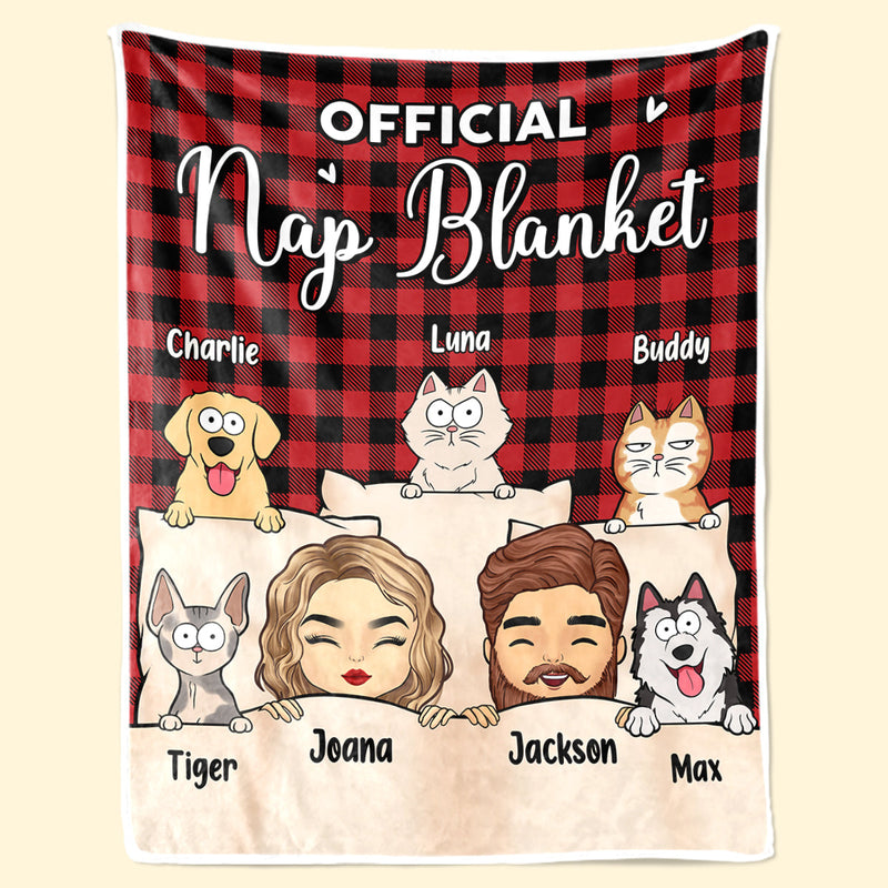 Official Nap Blanket - Dog & Cat Personalized Custom Blanket - Christmas Gift For Pet Owners, Pet Lovers