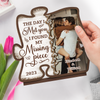 Custom Photo Loving You Is Easy - Couple Personalized Custom Shaped 2-Layered Wooden Plaque With Flat Stand - House Warming Gift, Gift For Husband Wife, Anniversary