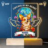 Forever In Our Hearts - Memorial Personalized Custom Stain Glass Style Rectangle Shaped 3D LED Light - Sympathy Gift, Gift For Pet Owners, Pet Lovers