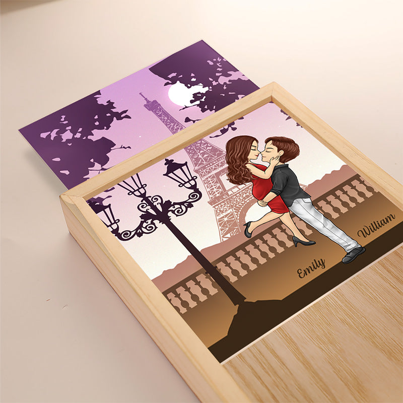 Custom Name Paris Romance Gifts for Couples - Personalized Frame Light Box