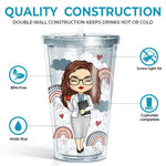 Custom Name Teacher Gifts for Women - Personalized Clear Tumbler