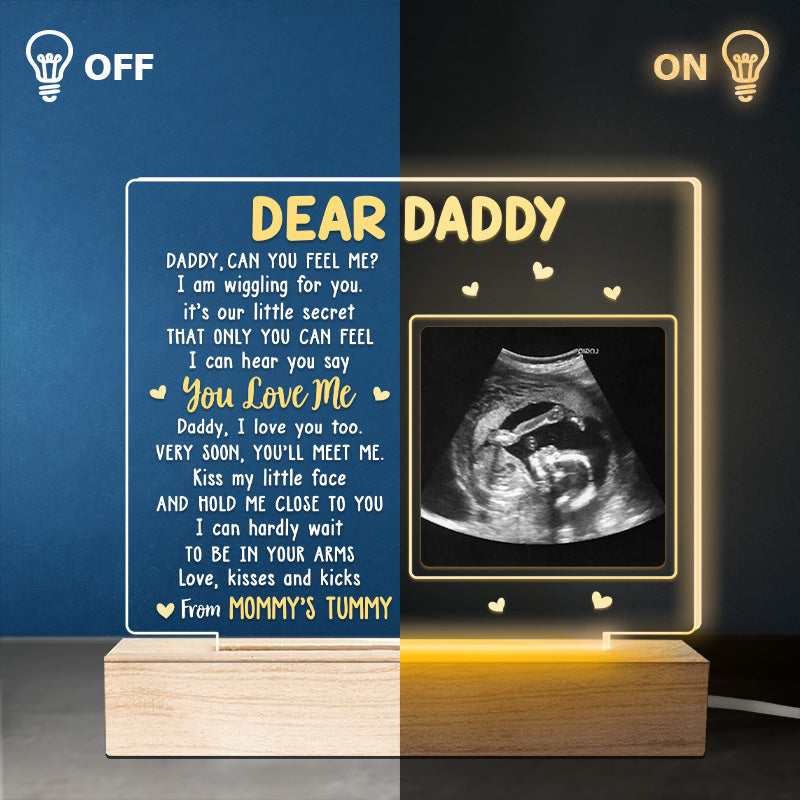 Custom Photo Very Soon, You'll Meet Me - Family Personalized Custom Rectangle Shaped 3D LED Light - Baby Shower Gift, Gift For First Dad