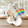 A Piece Of My Heart Is At The Rainbow Bridge - Memorial Personalized Custom Paw Shaped Acrylic Plaque - Sympathy Gift, Gift For Pet Owners, Pet Lovers