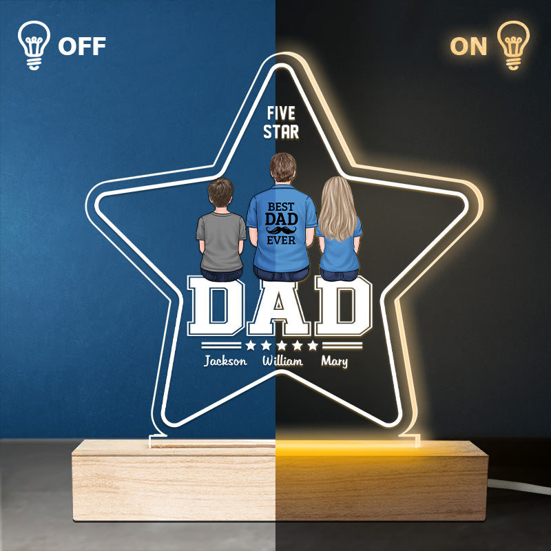 Custom Name Best Dad Ever Family Gift - Personalized 3D LED Light