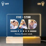 Custom Photo Five-Star Dad Gifts - Personalized 3D LED Light