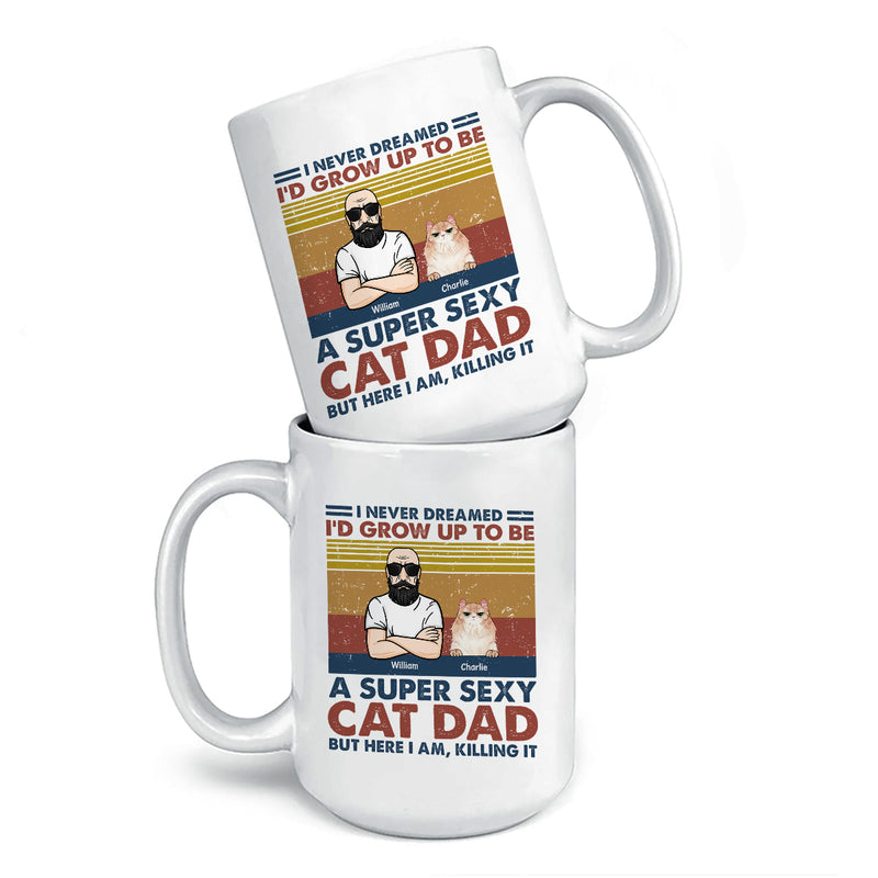 Custom Name Cat Dad Gifts for Men - Personalized Mug