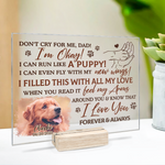 Custom Pet Photo Memorial Gifts for Dad - Personalized Acrylic Plaque