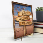 Custom Name Beach Anniversary Gifts for Couples - Personalized Wooden Plaque