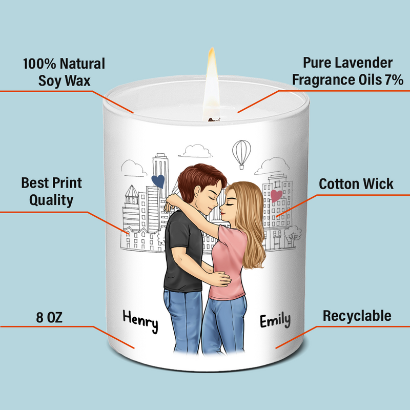 Custom Name Couple Love Gifts - Personalized Scented Candle