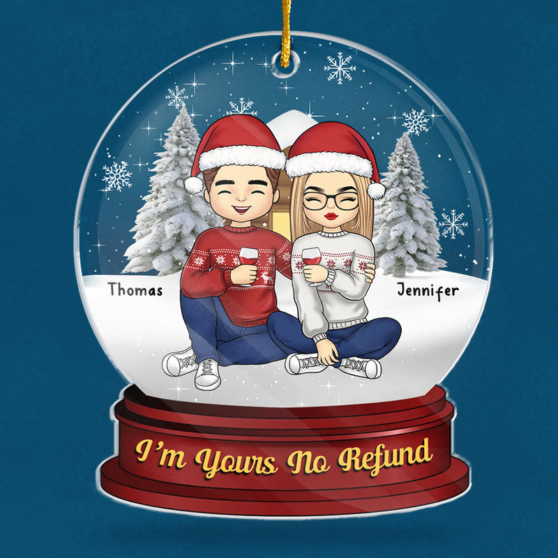 The First Christmas Together - Couple Personalized Custom Ornament - Acrylic Snow Globe Shaped - Christmas Gift For Husband Wife, Anniversary