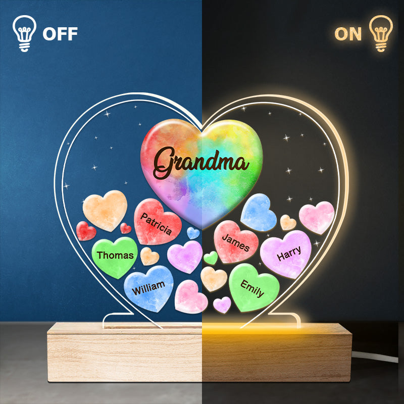 Custom Name Grandma Family Gifts - Personalized 3D LED Light