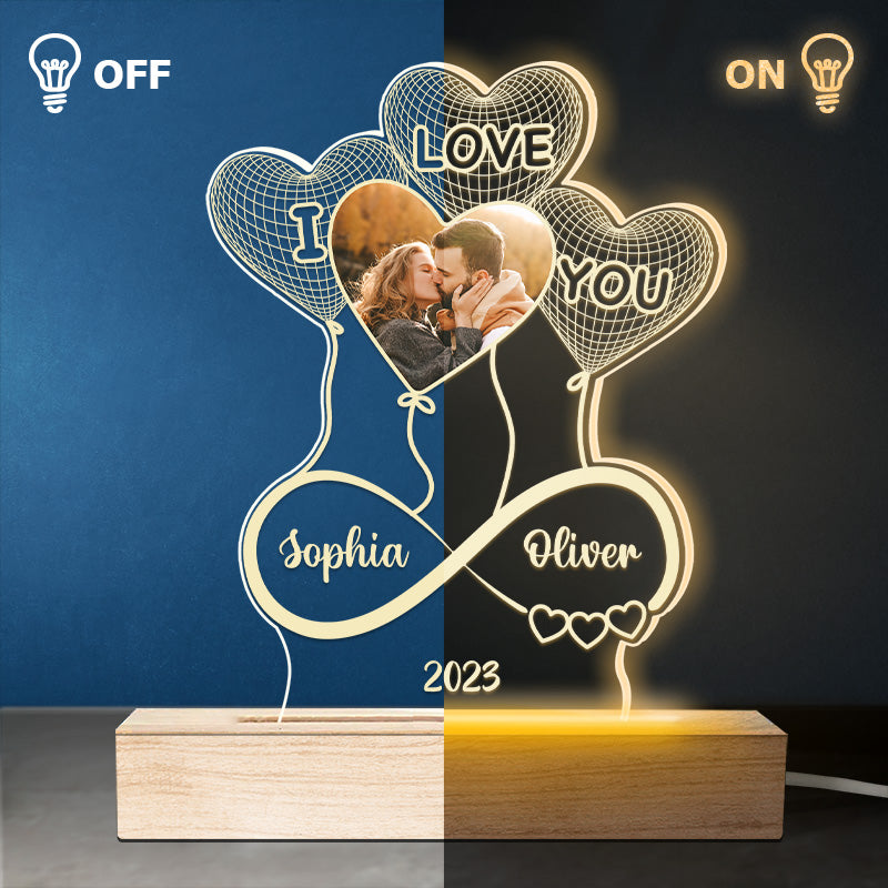Custom Photo I Love You Couple Gifts - Personalized 3D LED Light