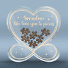 We Love You To Pieces - Family Personalized Custom Infinity Heart Shaped Acrylic Plaque - Birthday Gift For Grandma