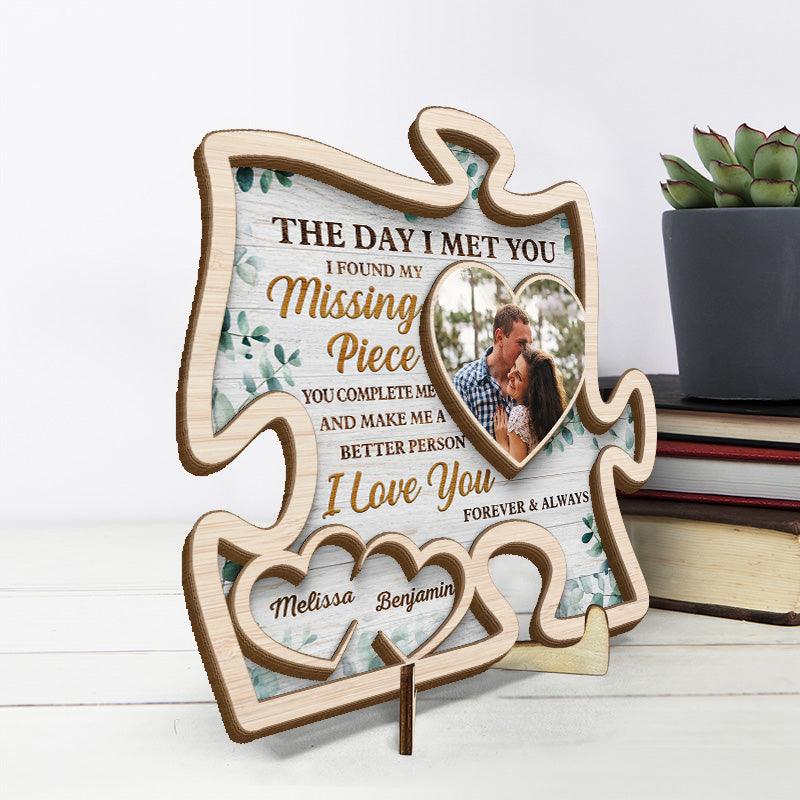 Custom Photo Romantic Couple Gifts - Personalized Wooden Plaque