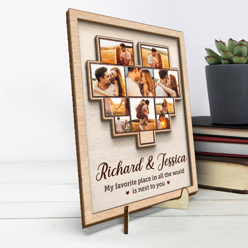 Custom Photo Love Story Couple Gifts - Personalized Wooden Plaque