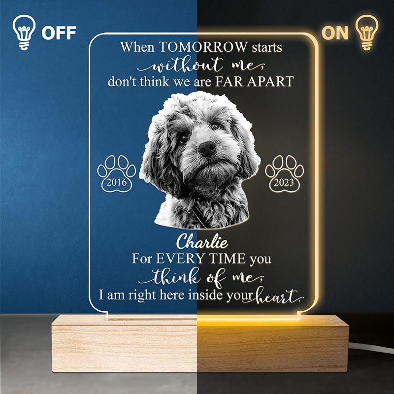 Custom Pet Photo Dog Memorial Keepsake - Personalized 3D LED Light