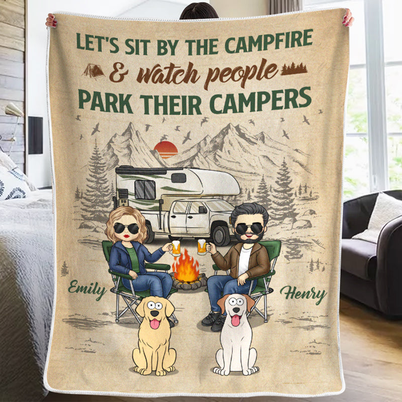 Custom Name Camping Gifts for Couples - Personalized Blanket