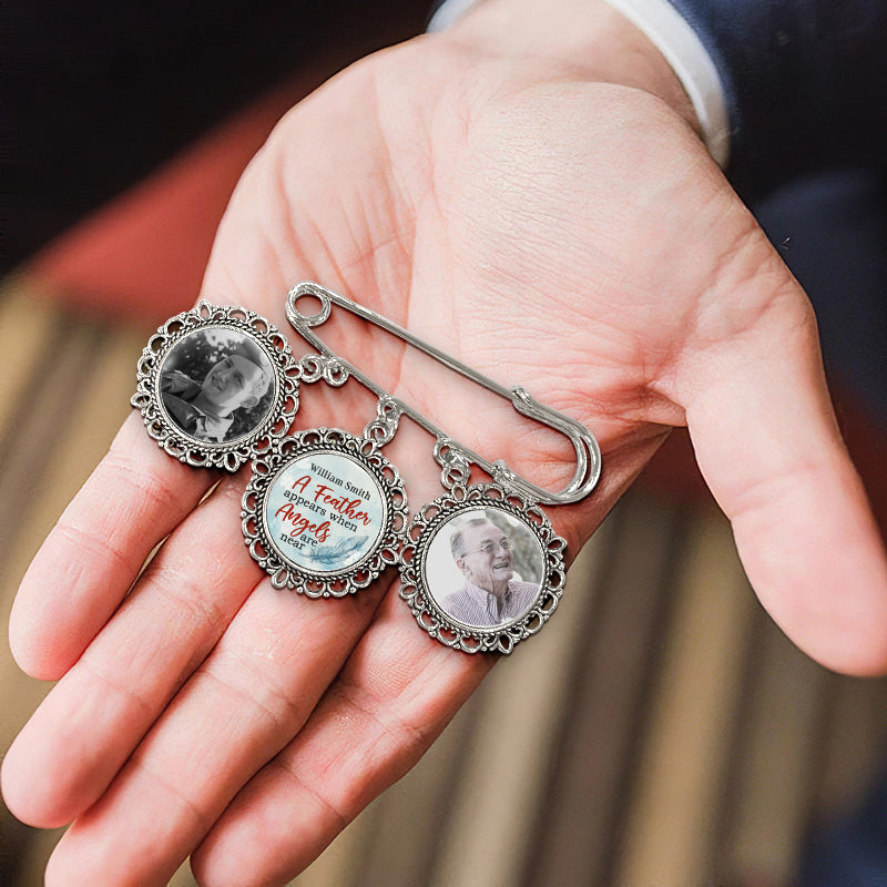 Custom Photo Walk With Me Today And Always - Memorial Personalized Custom Round Shaped Lapel Pin, Brooch - Sympathy Gift For Family Members