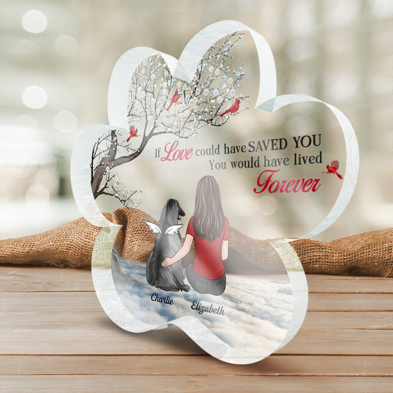 My Heart Changed Forever - Memorial Personalized Custom Paw Shaped Acrylic Plaque - Sympathy Gift, Gift For Pet Owners, Pet Lovers