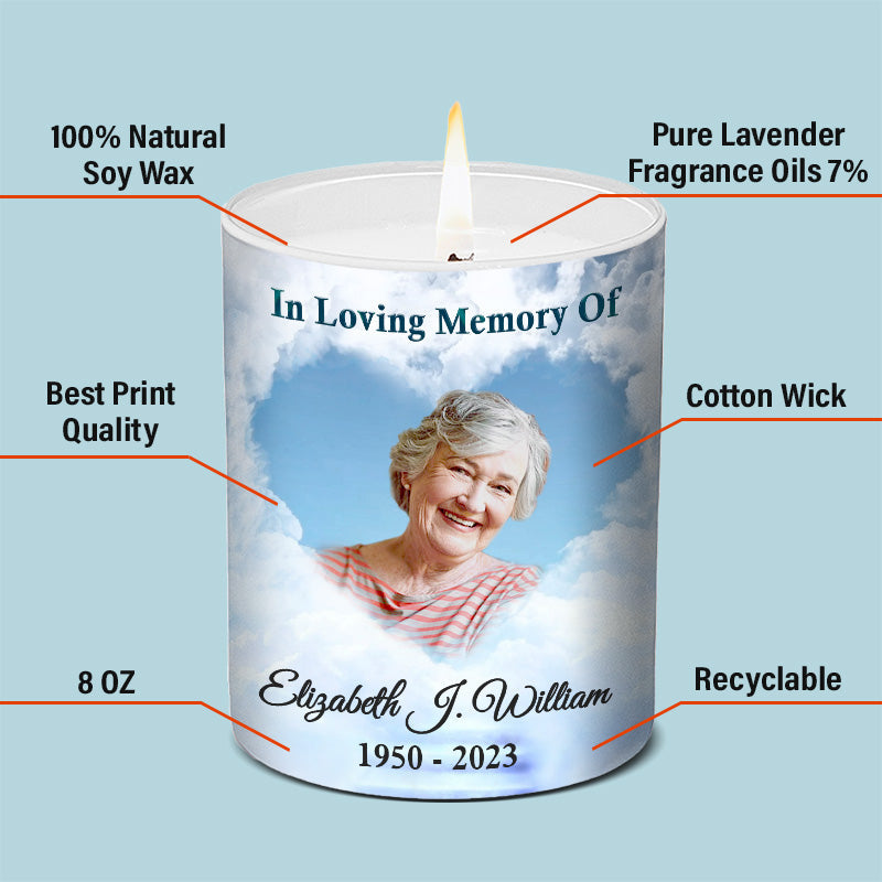 Custom Photo You Will Always Be In My Heart - Memorial Personalized Custom Smokeless Scented Candle - Memorial Gift, Sympathy Gift For Family Members