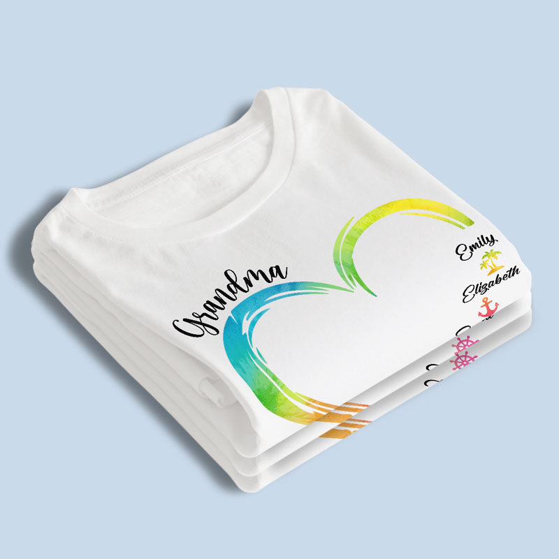 Forever In Grandma's Heart - Family Personalized Custom Unisex T-shirt, Hoodie, Sweatshirt - Birthday Gift For Mom, Grandma