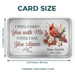 Custom Name Memorial Cardinal Gifts - Personalized Aluminum Wallet Card