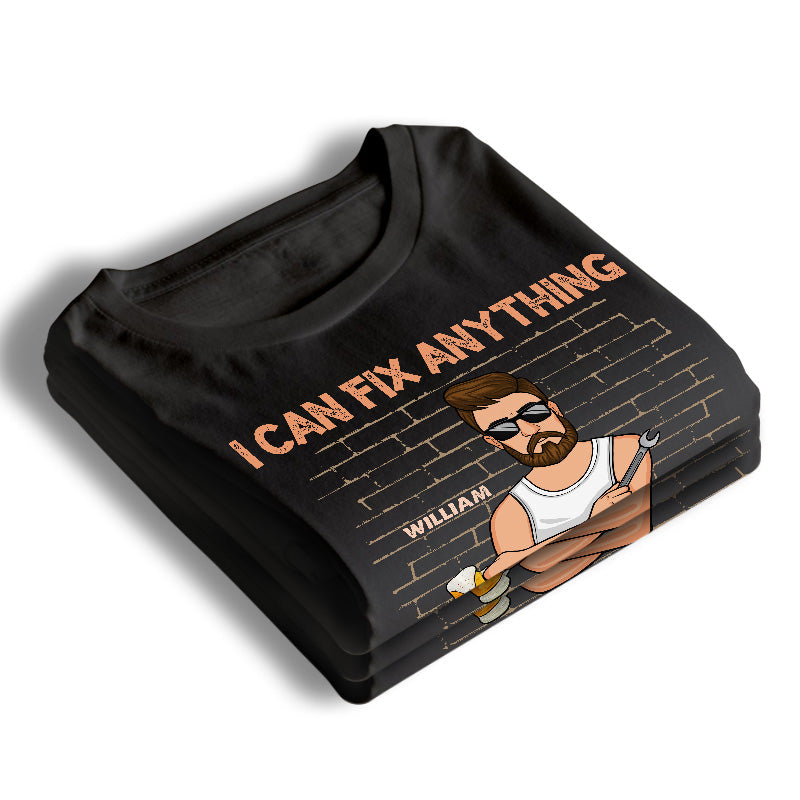 I Can Fix Anything, Except Stupid - Family Personalized Custom Unisex T-shirt, Hoodie, Sweatshirt - Father's Day, Birthday Gift For Dad, Grandpa