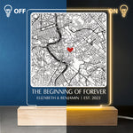 Custom Map Couple Gifts - Personalized 3D LED Light