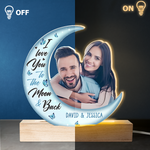 Custom Photo Moon and Back Couple Gifts - Personalized 3D LED Light