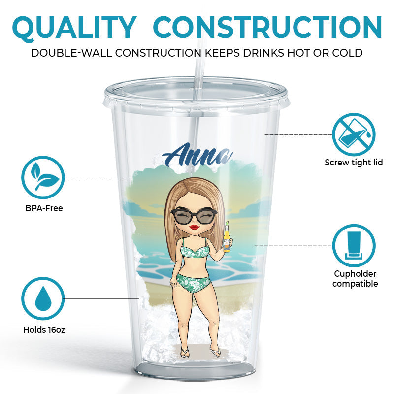 Life Is Short, Take The Trip - Travel Personalized Custom Clear Acrylic Tumbler - Gift For Travel Lovers