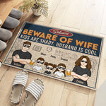 Custom Name Beware of Wife Family Gifts - Personalized Doormat