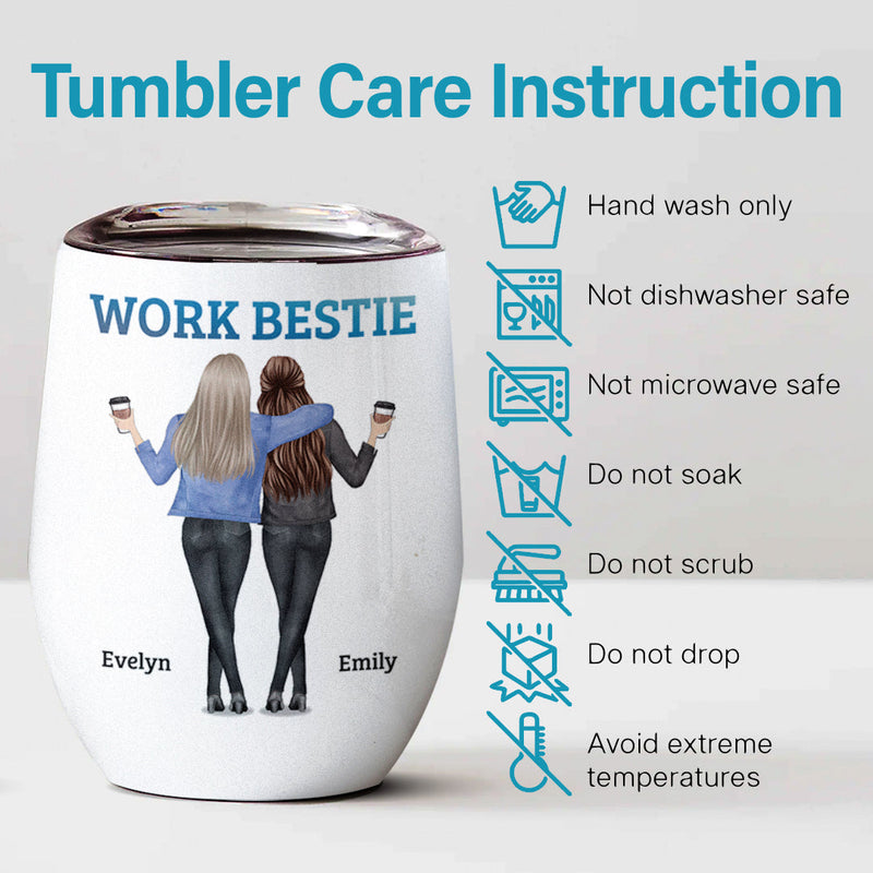 Another Year Of Bonding Over Deadlines - Coworker Personalized Custom Wine Tumbler - Gift For Coworkers, Work Friends, Colleagues