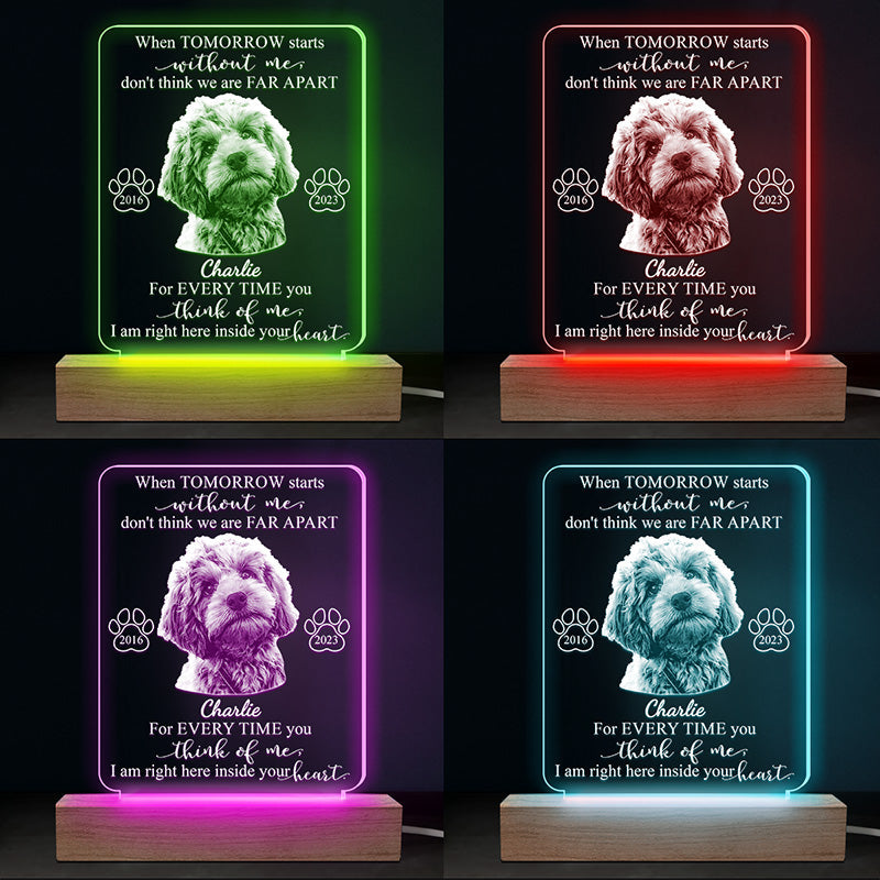 Custom Pet Photo Dog Memorial Keepsake - Personalized 3D LED Light