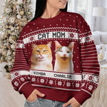 Custom Name Christmas Gifts for Cat Moms - Personalized Sweatshirt