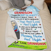 Grandkid Melts My Heart - Family Personalized Custom Blanket - Christmas Gift From Grandma